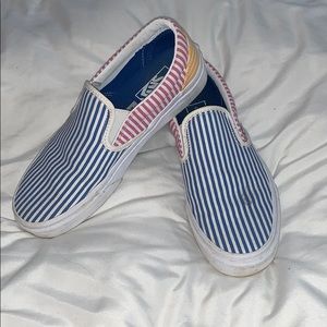 Vans striped slip ons